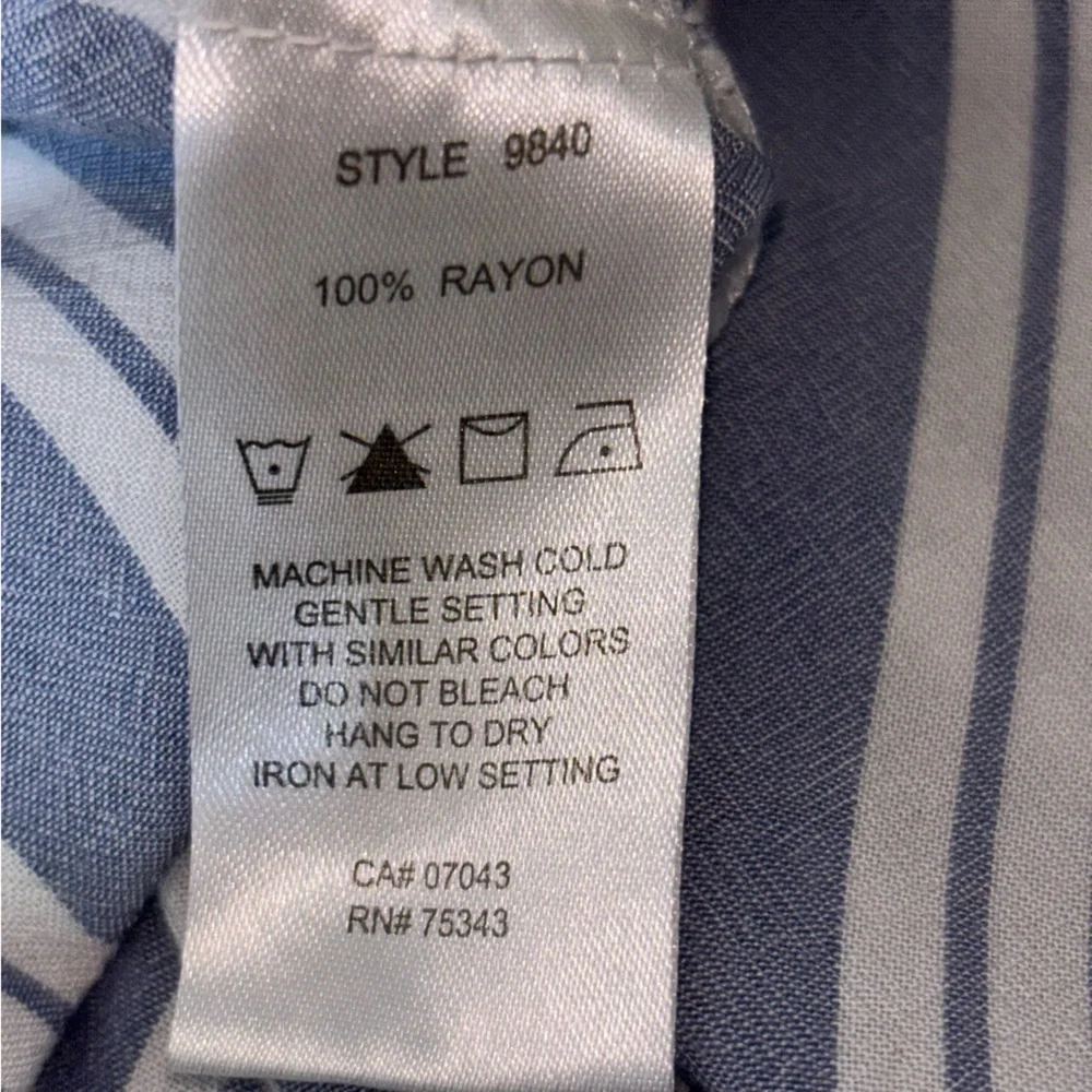 2/$30 Max Studio Sleepwear Women’s XL Blue White Striped Shirt Dress Buttons - Picture 3 of 10